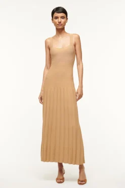 STAUD ELLISON DRESS   CAMEL Best