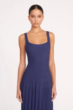 STAUD ELLISON DRESS   NAVY Online