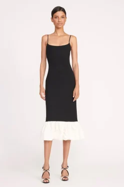 STAUD FARIDAH DRESS  BLACK IVORY BLACKIVORY Clearance