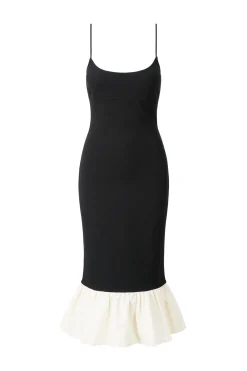 STAUD FARIDAH DRESS  BLACK IVORY BLACKIVORY Clearance