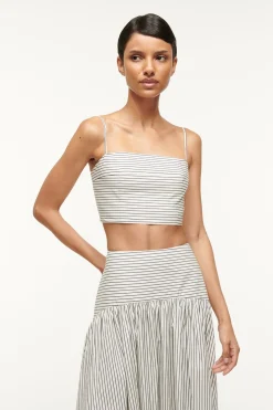 STAUD FEDERICO TOP  IVORY MICRO STRIPE IVORYMICROSTRIPE Sale