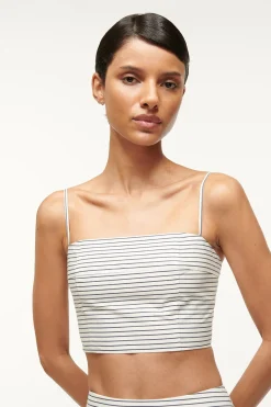 STAUD FEDERICO TOP  IVORY MICRO STRIPE IVORYMICROSTRIPE Sale