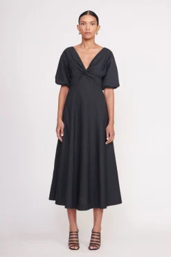 STAUD FINLEY DRESS   BLACK
