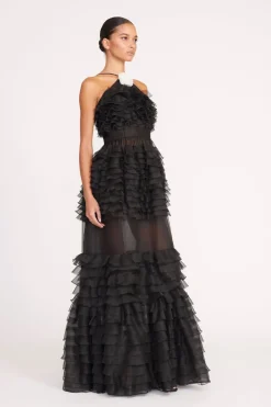 STAUD FLORIAN DRESS   BLACK New