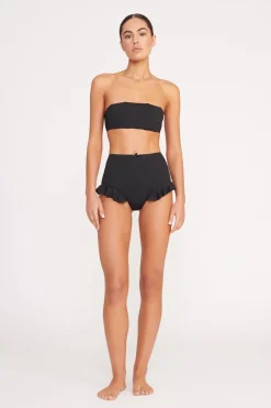 STAUD FLOURISH HIGH RISE BIKINI BOTTOM   BLACK Sale
