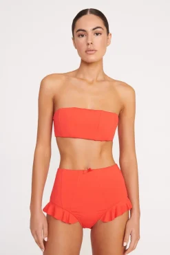 STAUD FLOURISH HIGH RISE BIKINI BOTTOM  RED ROSE REDROSE Best