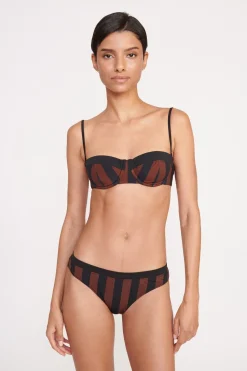 STAUD GEMMA BIKINI BOTTOM  BLACK TAN SEASHORE STRIPE BLACKTANSEASHORESTRIPE Outlet
