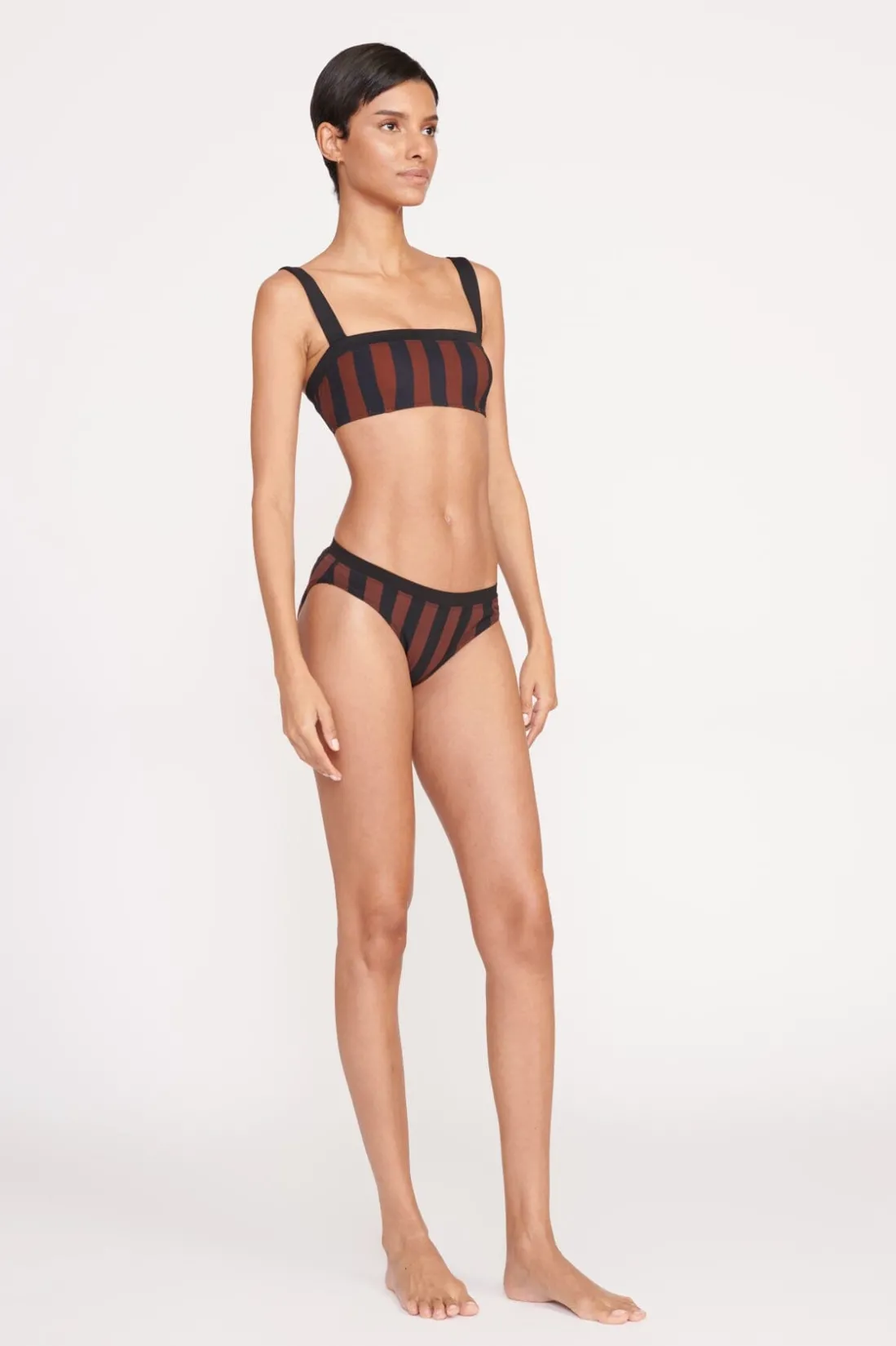 STAUD GEMMA BIKINI BOTTOM BLACK TAN SEASHORE STRIPE BLACKTANSEASHORESTRIPE Outlet