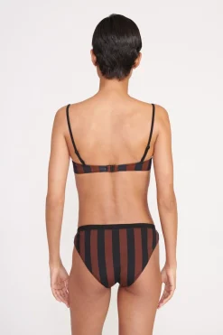 STAUD GEMMA BIKINI BOTTOM BLACK TAN SEASHORE STRIPE BLACKTANSEASHORESTRIPE Outlet