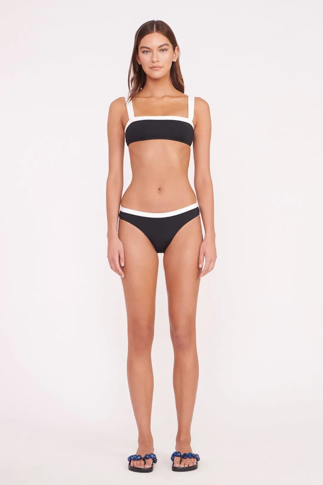 STAUD GEMMA BIKINI BOTTOM BLACK WHITE BLACKWHITE Sale