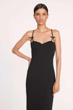 STAUD GEORGINA DRESS   BLACK