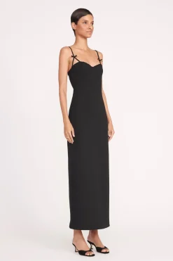 STAUD GEORGINA DRESS   BLACK