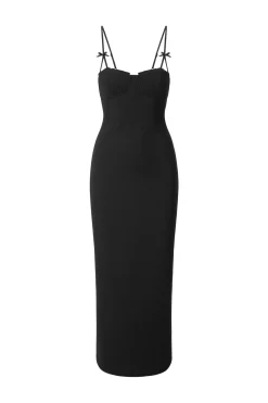 STAUD GEORGINA DRESS   BLACK