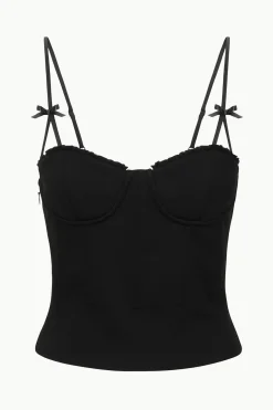 STAUD GEORGINA TOP   BLACK Clearance