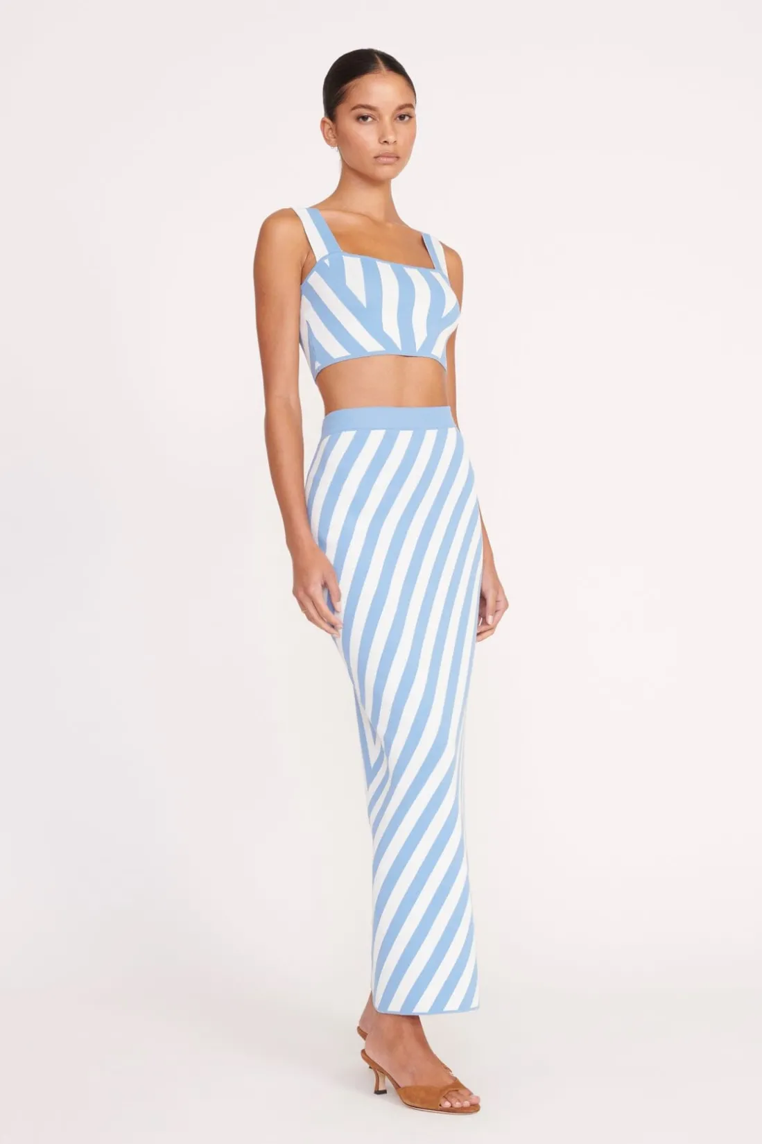 STAUD GIOVANNI SKIRT BLUE SEASHORE STRIPE BLUESEASHORESTRIPE New