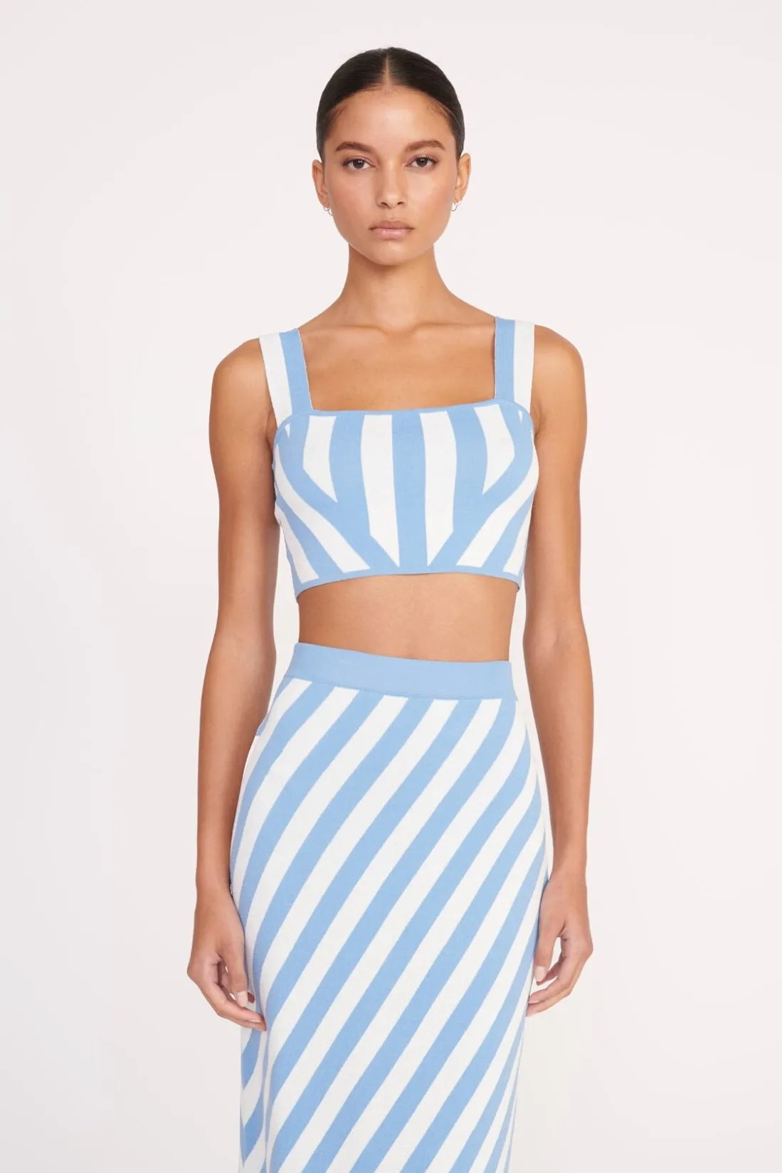 STAUD GIOVANNI SKIRT BLUE SEASHORE STRIPE BLUESEASHORESTRIPE New