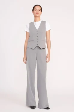 STAUD GRAYSON PANT  HEATHER GREY SUITING HEATHERGREY New