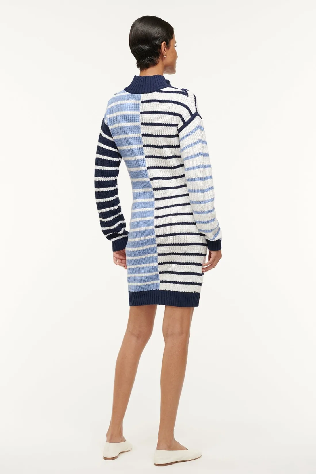 STAUD HAMPTON MINI DRESS ADRIATIC STRIPE ADRIATICSTRIPE Hot