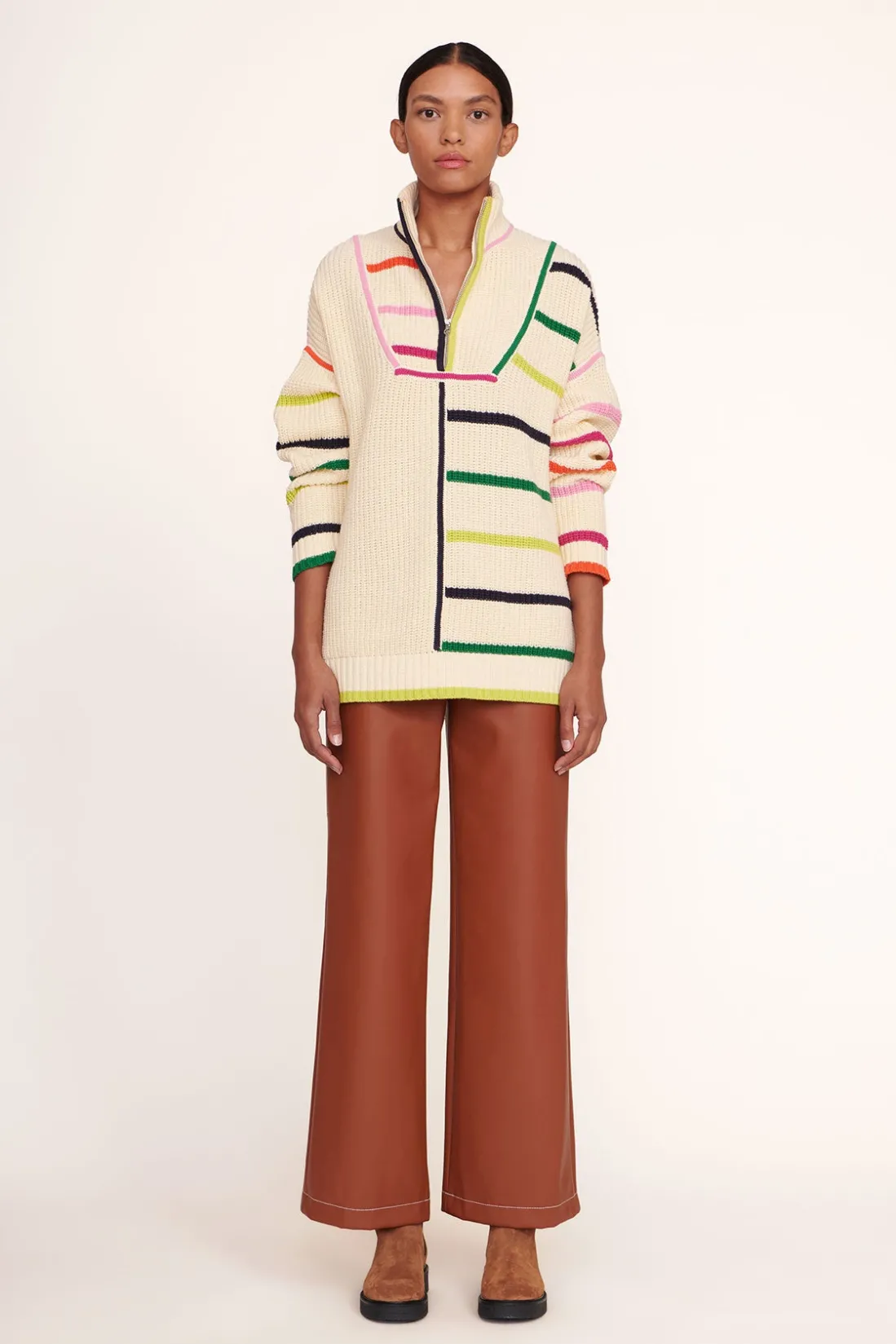 STAUD HAMPTON SWEATER CREME RAINBOW MULTI CREMERAINBOWMULTI Clearance