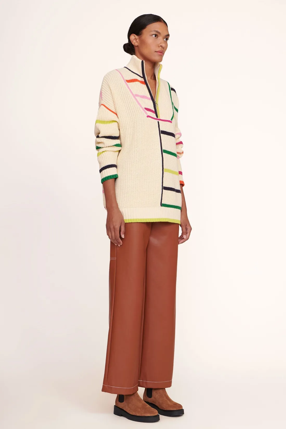 STAUD HAMPTON SWEATER CREME RAINBOW MULTI CREMERAINBOWMULTI Clearance