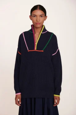 STAUD HAMPTON SWEATER  NAVY MULTI NAVYMULTI