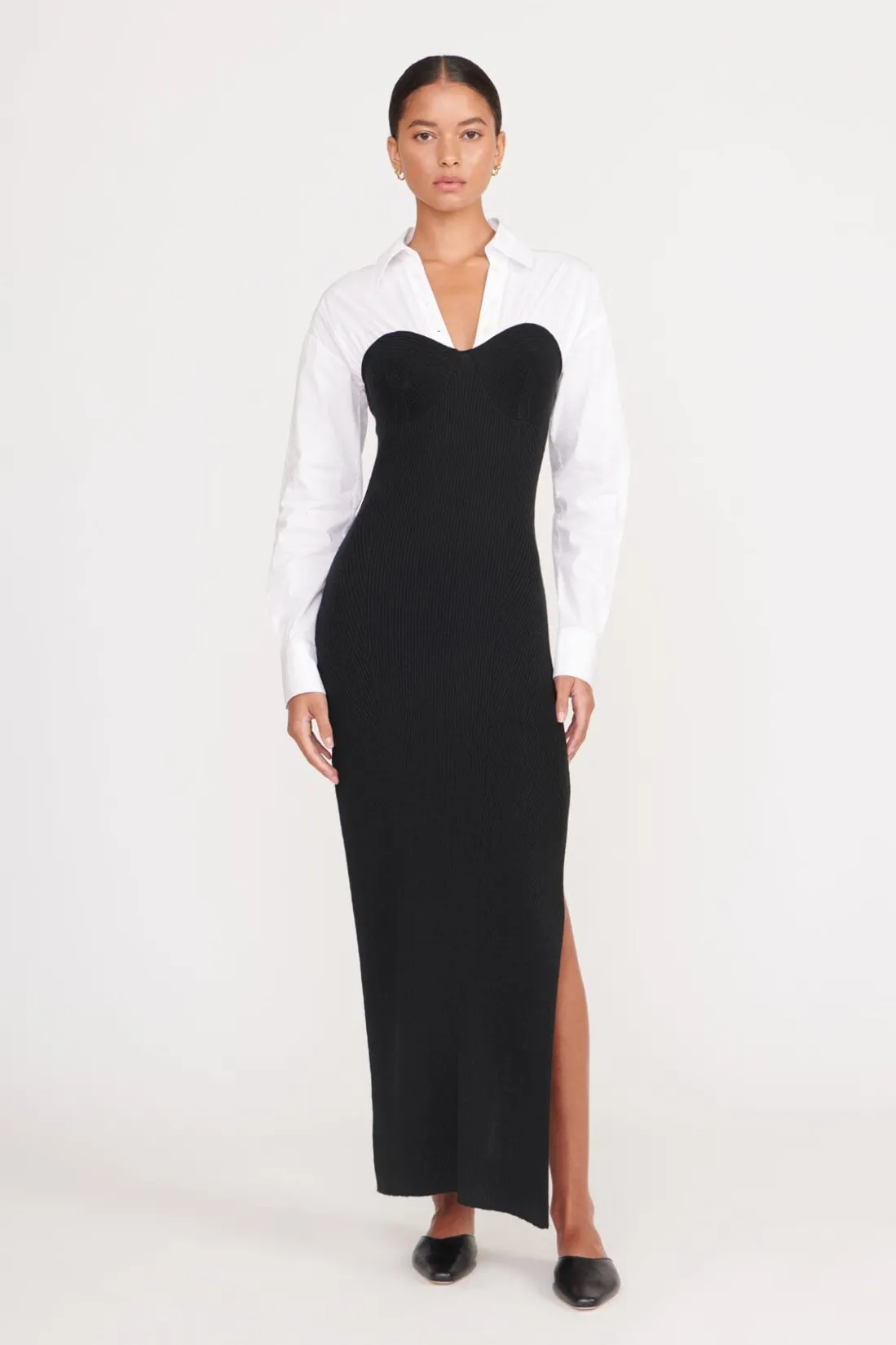 STAUD HAZEL DRESS BLACK WHITE BLACKWHITE Outlet