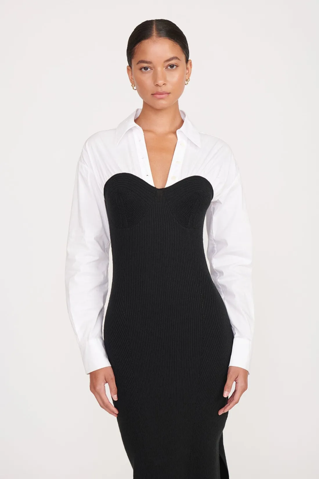 STAUD HAZEL DRESS BLACK WHITE BLACKWHITE Outlet
