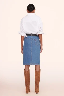 STAUD HUDSON SKIRT  MEDIUM WASH MEDIUMWASH Clearance