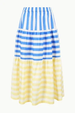 STAUD IDALINO SKIRT  BUTTERCUP SEASHORE STRIPE BUTTERCUPSEASHORESTRIPE New