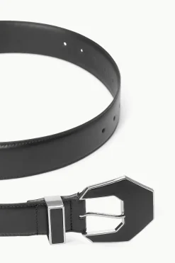 STAUD INLAY BUCKLE BELT   BLACK Discount