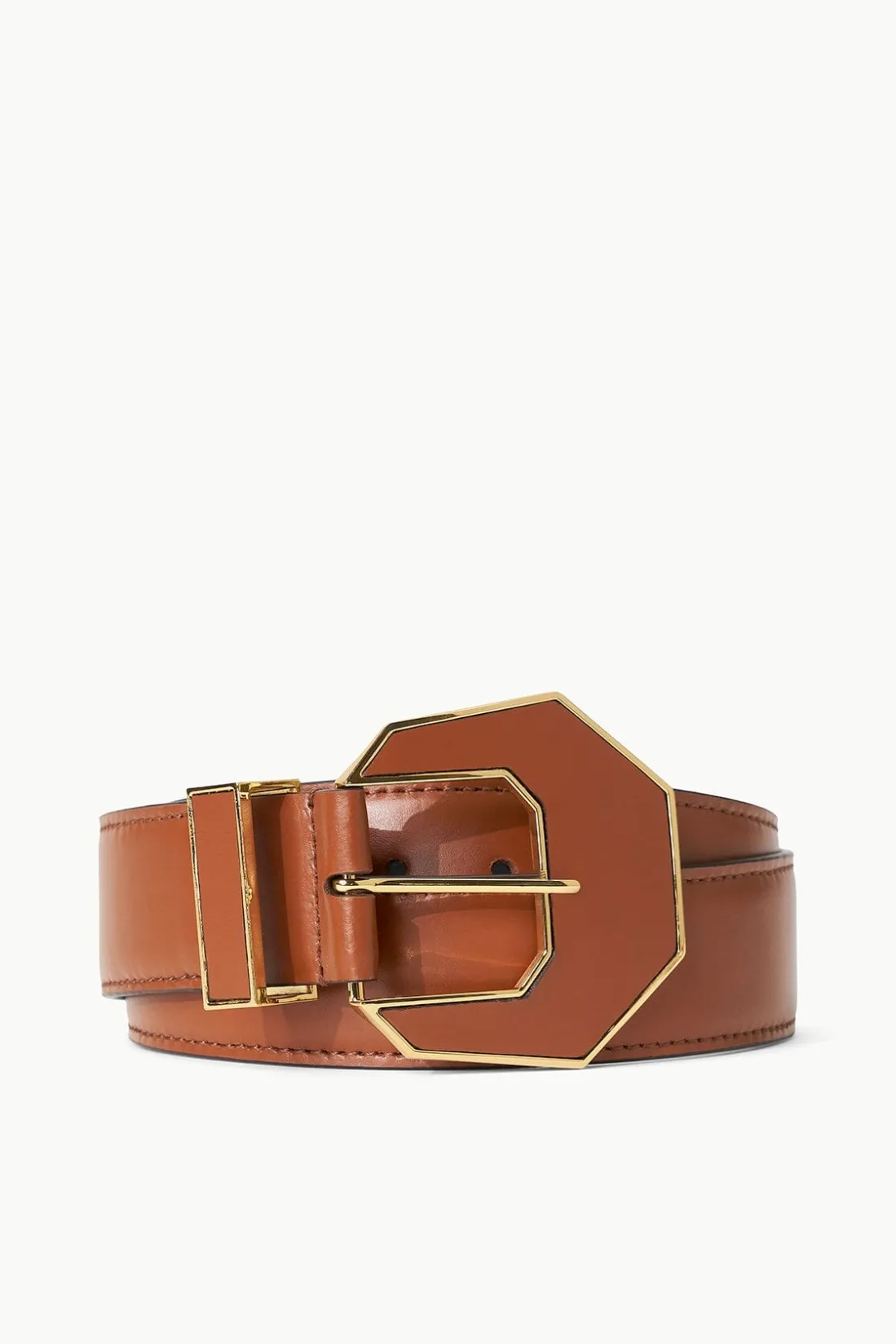 STAUD INLAY BUCKLE BELT TAN Discount