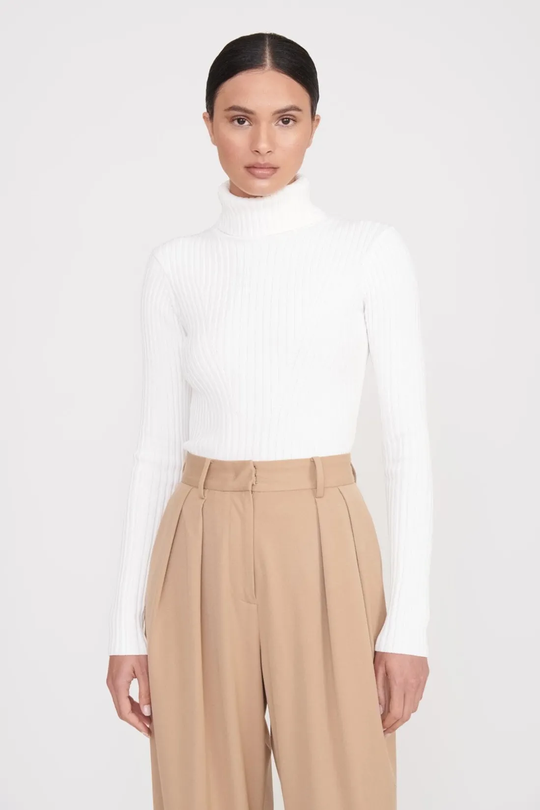 STAUD JACE TOP IVORY