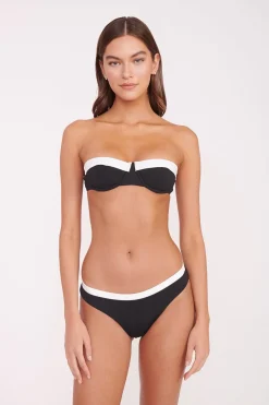 STAUD JO BALCONETTE BIKINI TOP  BLACK WHITE BLACKWHITE Clearance