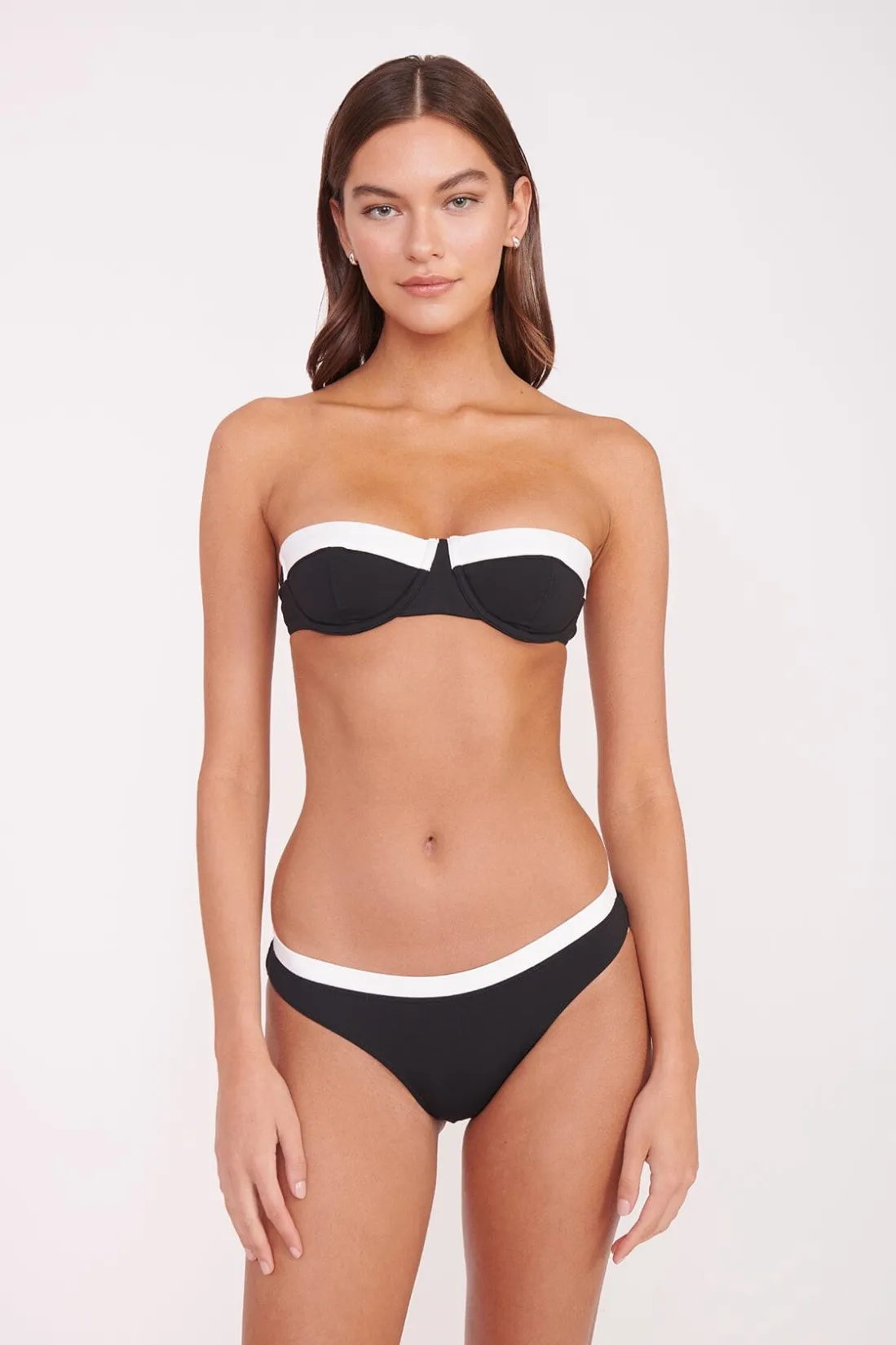 STAUD JO BALCONETTE BIKINI TOP BLACK WHITE BLACKWHITE Clearance