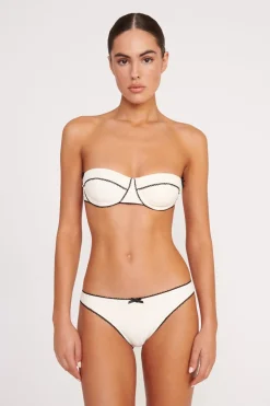 STAUD JO BALCONETTE BIKINI TOP  IVORY BLACK IVORYBLACK Outlet