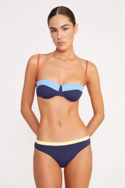 STAUD JO BALCONETTE BIKINI TOP  NAVY COLORBLOCK NAVYCOLORBLOCK Online