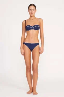 STAUD JO BALCONETTE BIKINI TOP  NAVY WHITE NAVYWHITE New