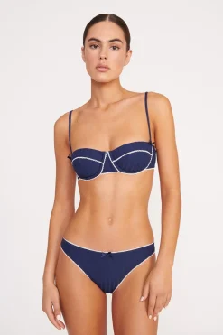 STAUD JO BALCONETTE BIKINI TOP  NAVY WHITE NAVYWHITE New