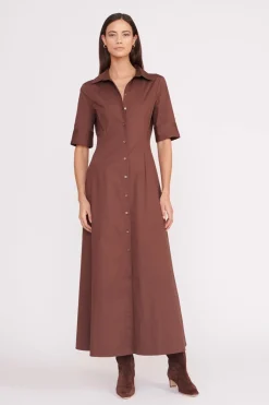 STAUD JOAN MAXI DRESS   MAHOGANY Discount