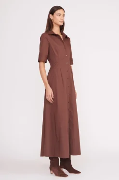 STAUD JOAN MAXI DRESS   MAHOGANY Discount
