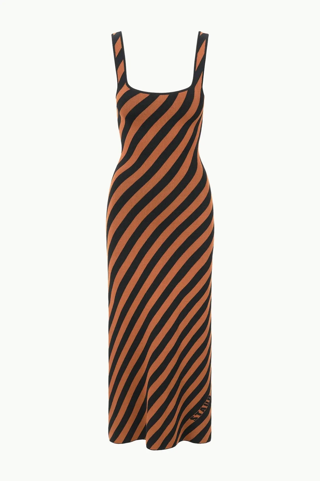 STAUD KATIE DRESS BLACK TAN SEASHORE STRIPE BLACKTANSEASHORESTRIPE New