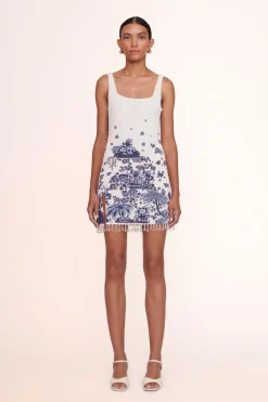 STAUD LE SABLE DRESS BLUE TOILE BLUETOILE