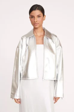 STAUD LENNOX JACKET   SILVER New
