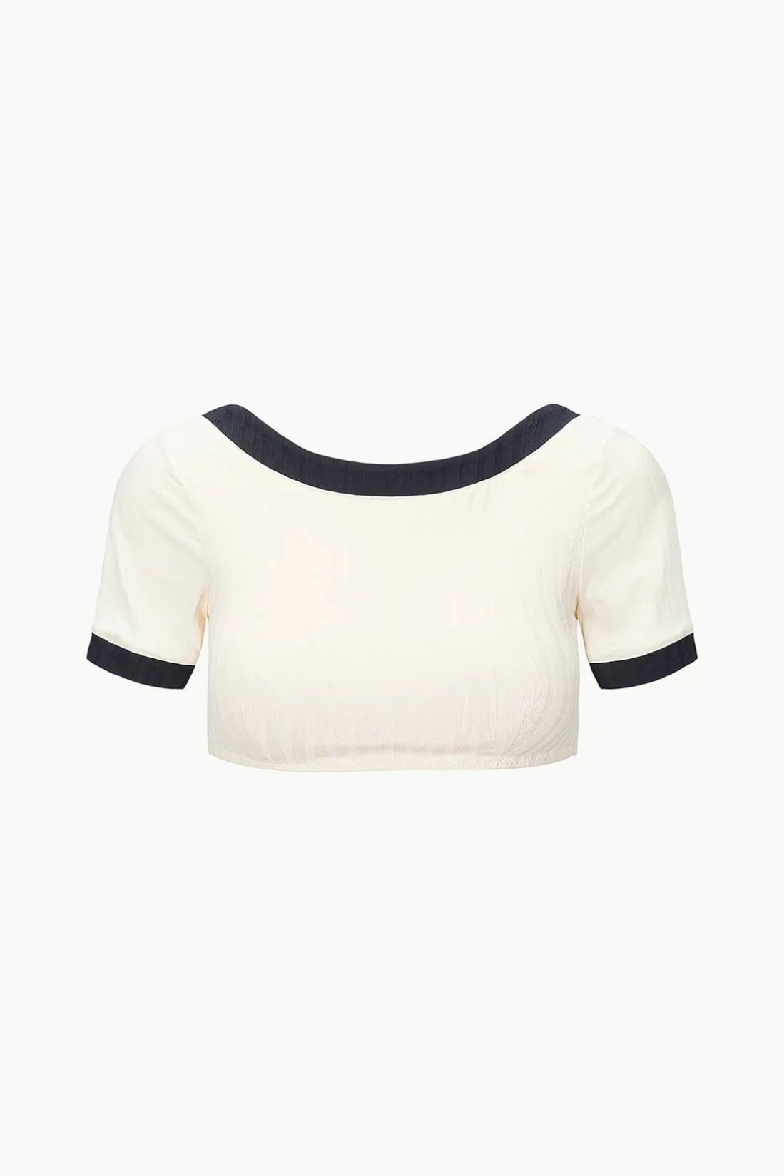 STAUD LILY SHORT SLEEVE BIKINI TOP IVORY BLACK IVORYBLACK Outlet