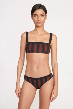 STAUD LIV BIKINI TOP  BLACK TAN SEASHORE STRIPE BLACKTANSEASHORESTRIPE Outlet