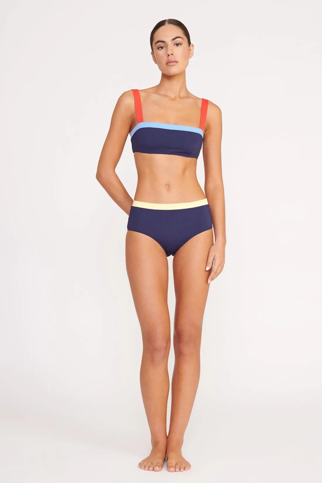 STAUD LIV BIKINI TOP  NAVY COLORBLOCK NAVYCOLORBLOCK Sale