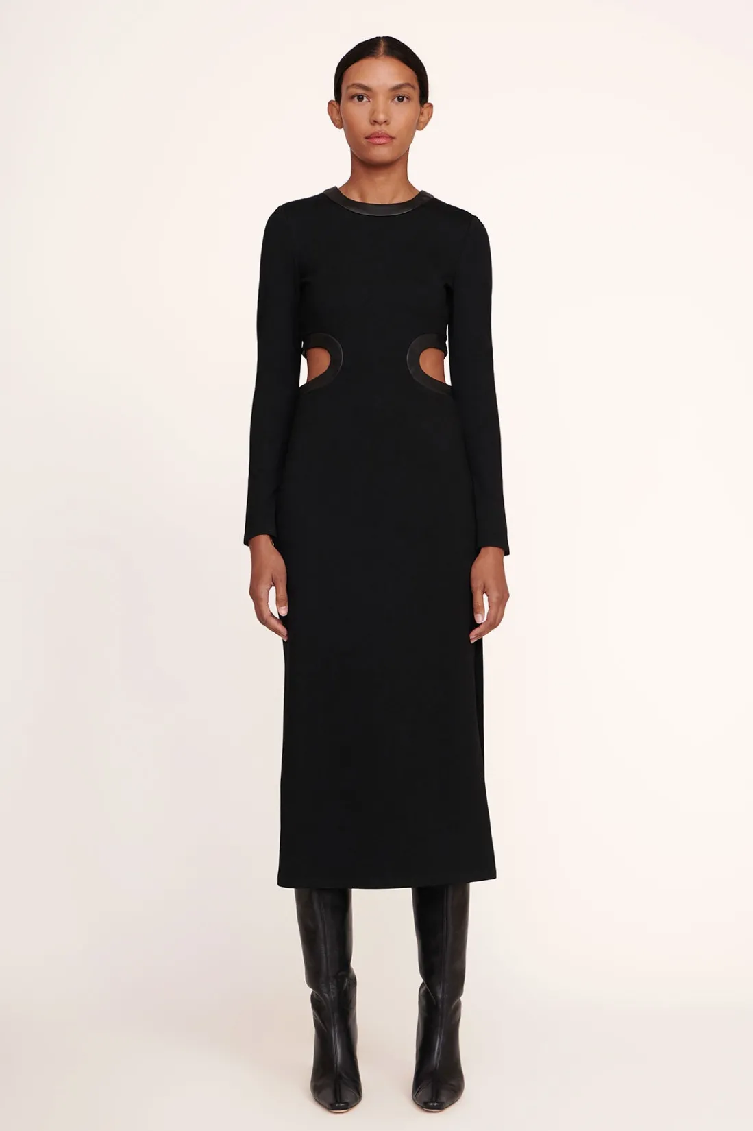 STAUD LONG SLEEVE DOLCE DRESS BLACK Discount