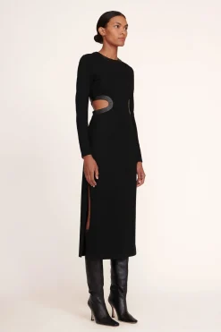 STAUD LONG SLEEVE DOLCE DRESS BLACK Discount