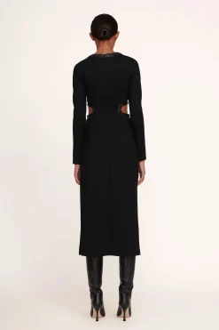 STAUD LONG SLEEVE DOLCE DRESS BLACK Discount
