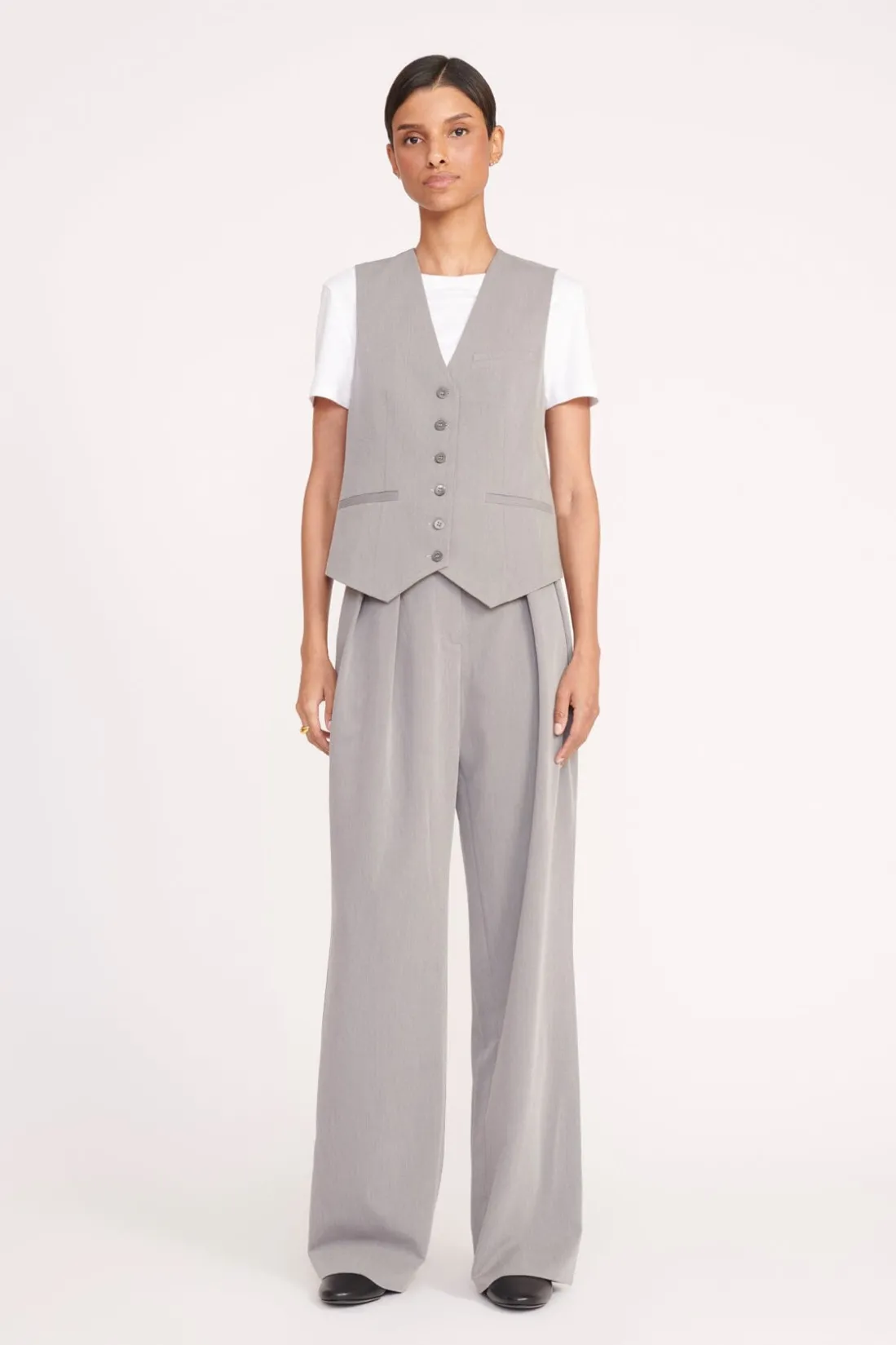 STAUD LUISA PANT HEATHER GREY SUITING HEATHERGREY Outlet